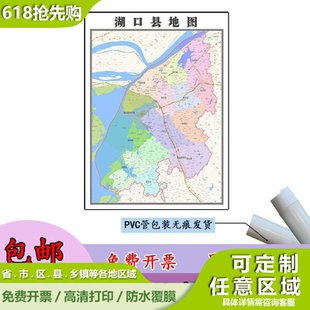 湖口县地图1.1m贴图现货高清新款江西省九江市行政交通区域划分
