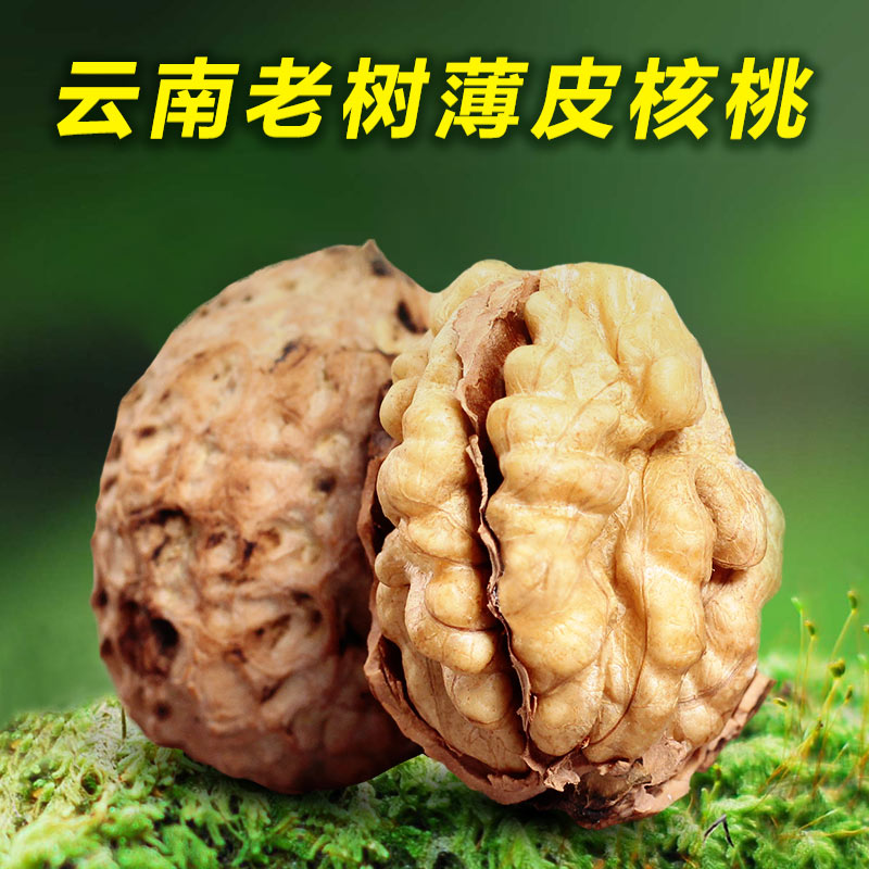 云南核桃薄皮薄壳山里哆漾濞新货生的大核桃5斤装整箱 薄纸皮核桃 零食/坚果/特产 纸皮/薄皮核桃 原图主图