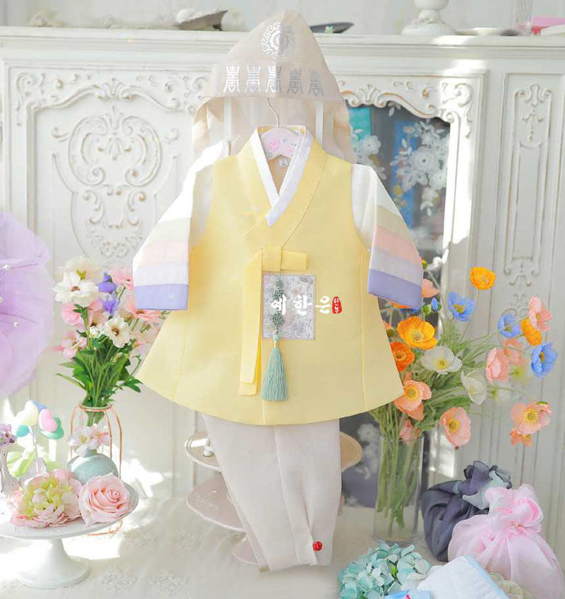 韩国进口面料男孩周岁生日韩服/高档儿童新款韩服/HE-TZ6212