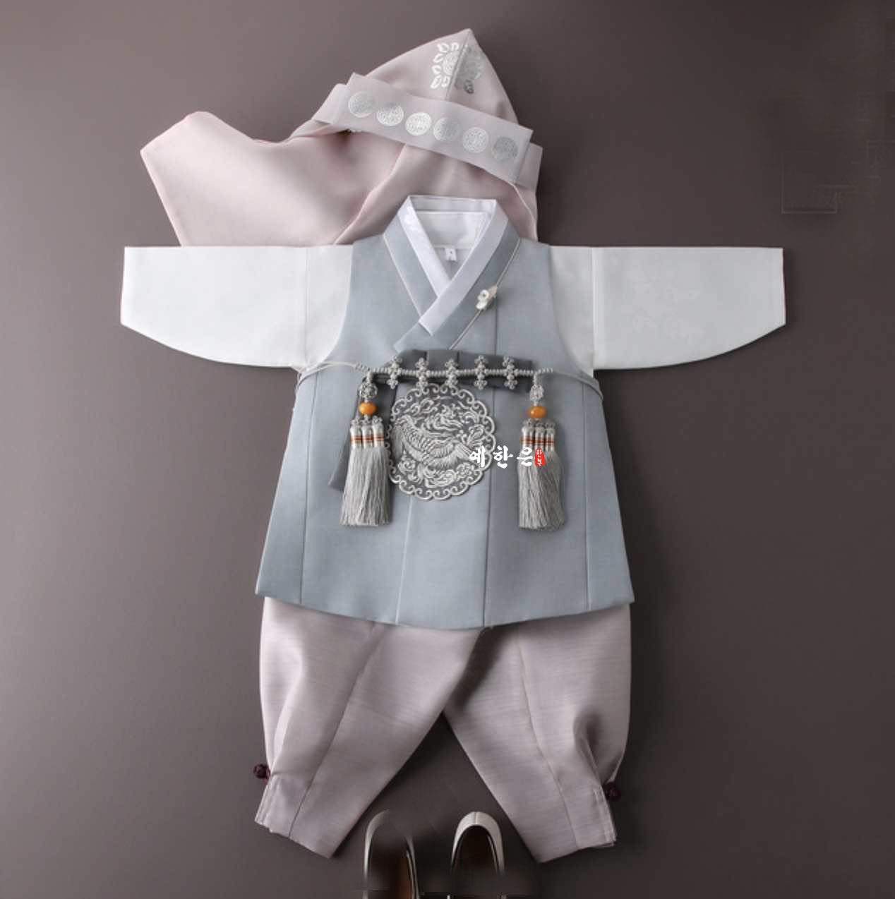 韩国进口面料男孩周岁生日韩服/高档儿童新款韩服/HE-TZ6228