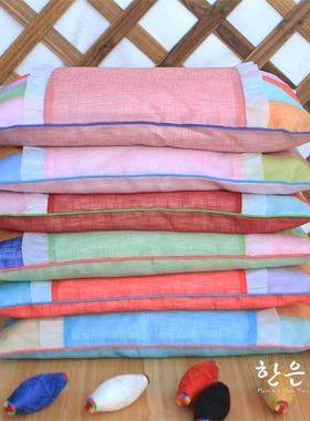 韩饰枕头/朝鲜族民族风格枕头/麻料枕头 /荞麦皮枕芯HE-P1185