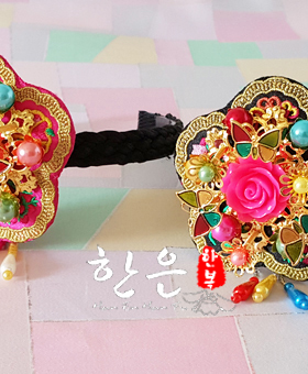 韩国原装进口韩服发带/高档绣花华丽颤抖发箍/2种色/HE-F1052