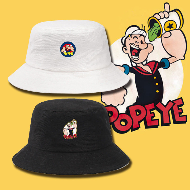 popeye大力水手时尚青少年防晒渔夫帽ins超火的情侣遮阳帽太阳帽