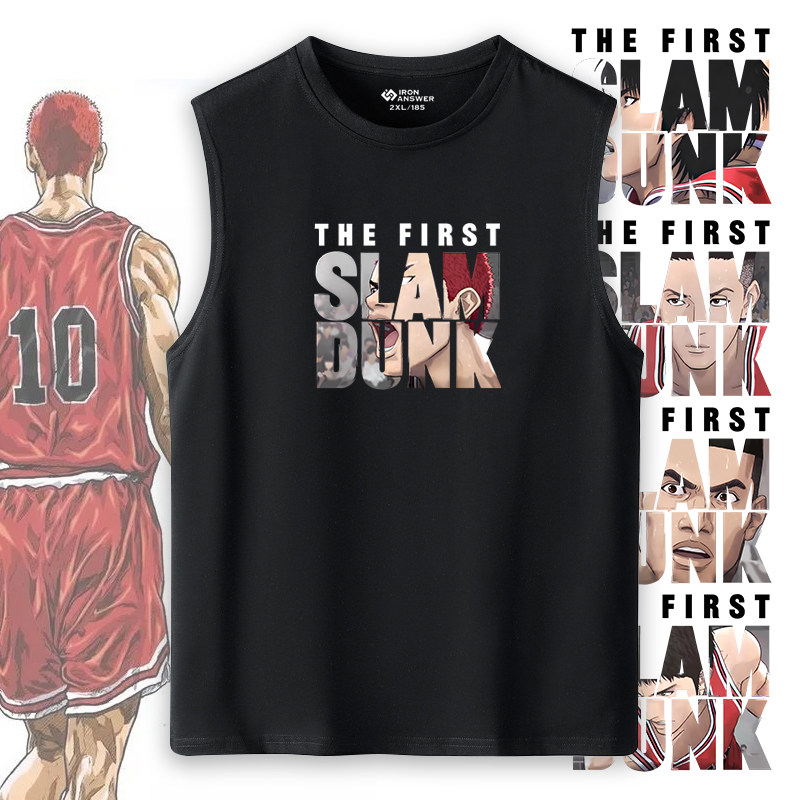可定制灌篮高手大电影日系动漫运动纯棉无袖t恤樱木花道大码背心