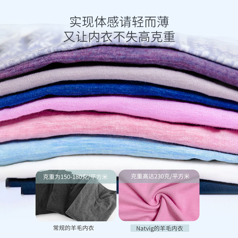 WOOL BUREAU 인증 노르웨이 NATVIG 보온 속옷 성인 남녀 모두 경기 기본 셔츠 메리노 울 겨울