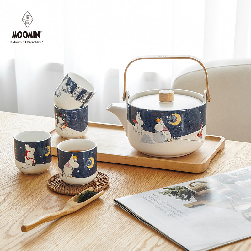 Moomin姆明茶具套装家用陶瓷功夫茶具套装家用可明火茶壶水壶