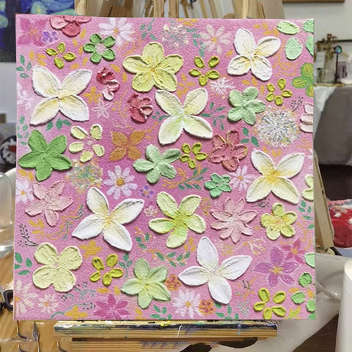 春日小花石英砂肌理画diy