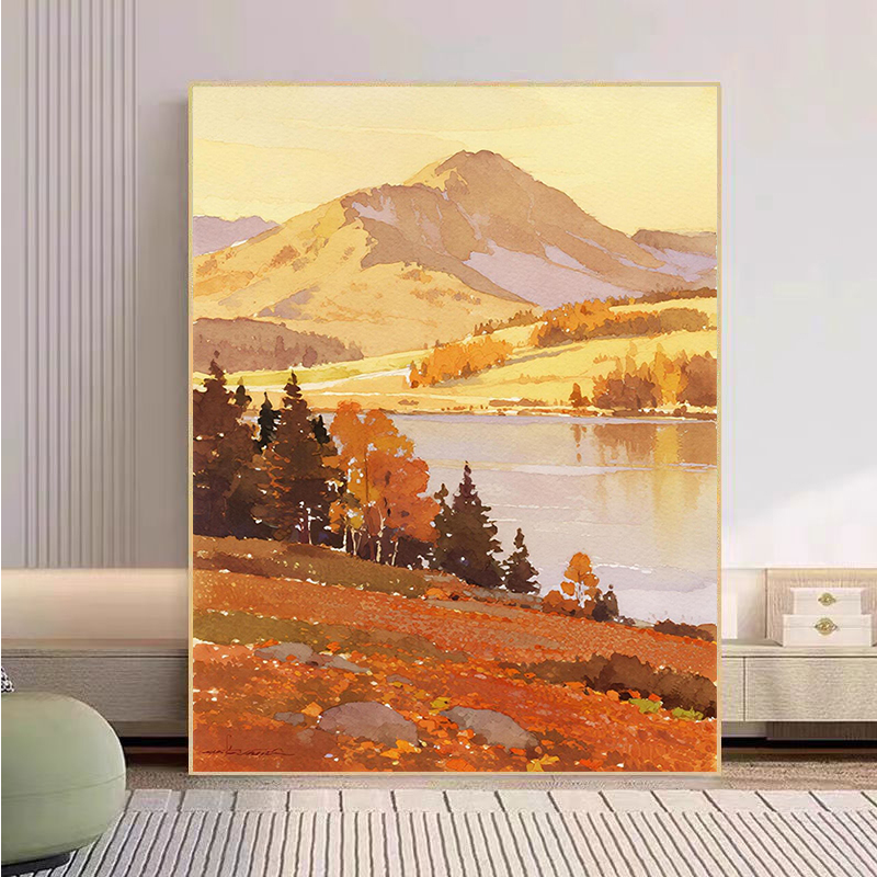 秋日风景数字油画手工diy涂色画