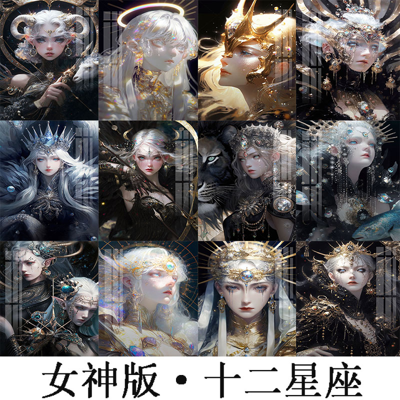 女武士版十二星座钻石画高难度满钻立体贴钻十字绣满钻砖石贴画5d