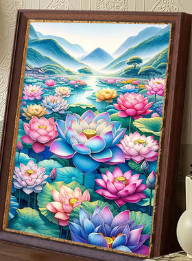 莲池仙境5d钻石画满钻新款