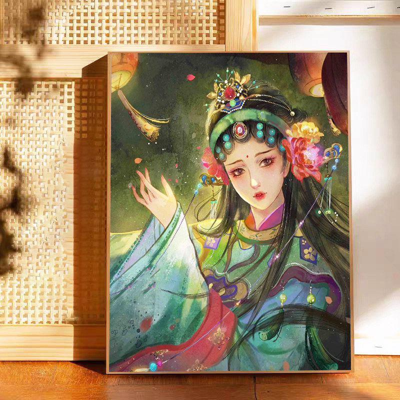 古风京剧花旦人物钻石画满钻小件客厅卧室国粹美人钻石绣2023新款