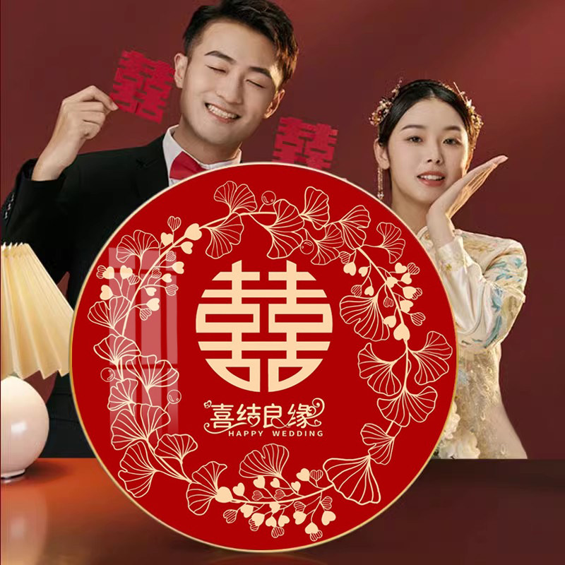 喜结良缘结婚圆形钻石画手工贴礼物新婚高级感囍客厅挂画十字绣5d