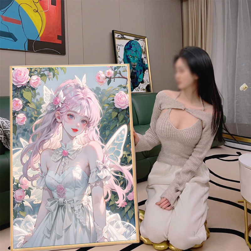 2025新款钻石画卡通5d儿童手工diy贴钻十字绣刺绣卧室装饰画礼物图片