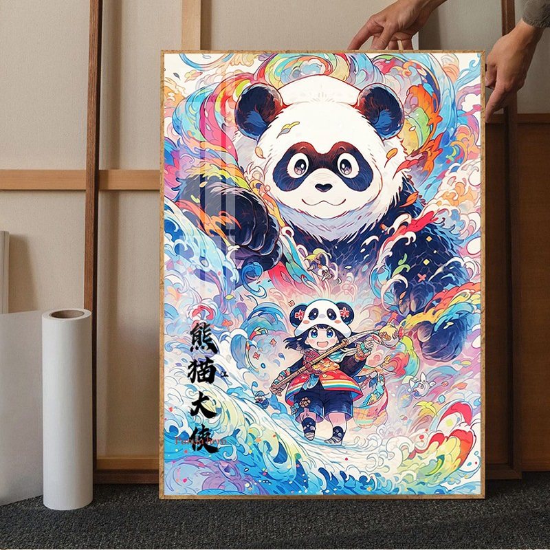 国潮熊猫大侠钻石画全钻儿童卧室卡通彩色十字绣水钻小件贴砖带框,居家布艺,钻石绣,淘宝优惠券,粉丝福利购,淘宝优惠卷