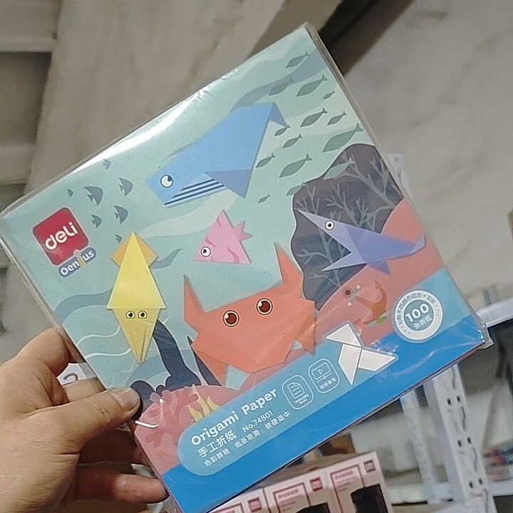 得力74803彩色手工卡纸学生diy折纸剪纸A4/A3美术彩绘涂鸦纸180g