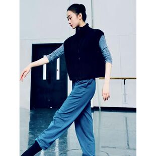 舞蹈服保暖马甲上衣外套练功服成人女秋冬季跳舞开衫