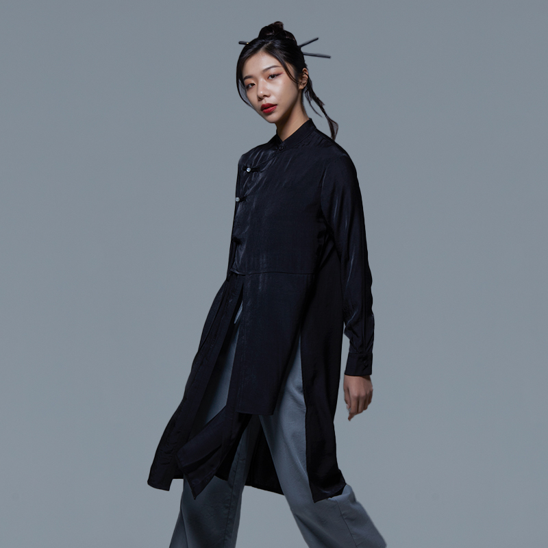 古典舞舞蹈垂感中长衬衫现代舞飘逸练功服中国舞宽松上衣