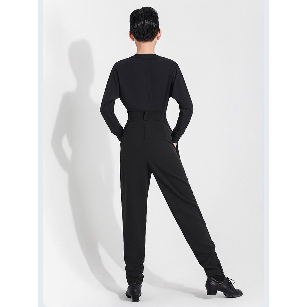 拉丁舞服新款多巴胺男女款长袖上衣早春练功服高级上衣训练服
