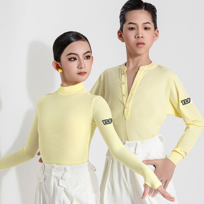 舞蹈拉丁舞服新款男孩拉丁舞服练功服女童舞蹈演出服连体衣