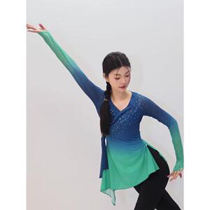 古典舞纱衣练功服女一条大河舞蹈服上衣绝美演出服装飘逸仙气