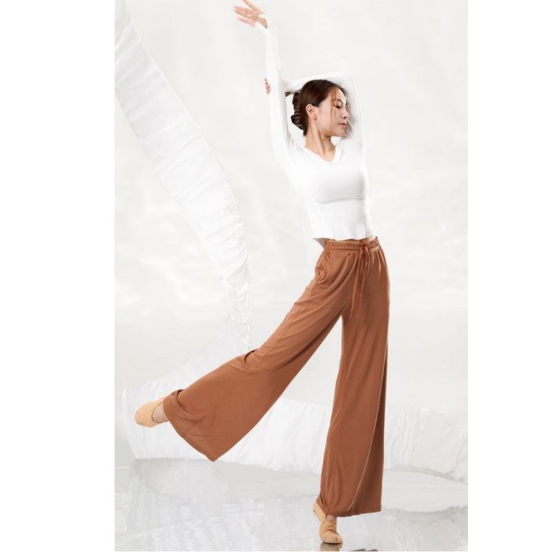 中国舞民族练功服女飘逸女舞蹈裤现代舞古典舞直筒阔腿美臀裤