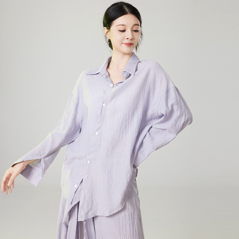 舞蹈服长袖上衣现代舞衬衫女新款仙气飘逸中国风古典舞练功服套装