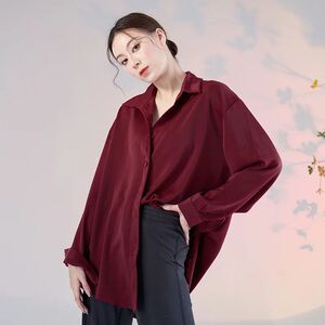 现代舞衬衣女缎面练功服宽松高级感中国舞蹈服衬衫形体艺考表演服