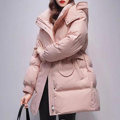 中长款加厚宽松收腰白鸭绒外套