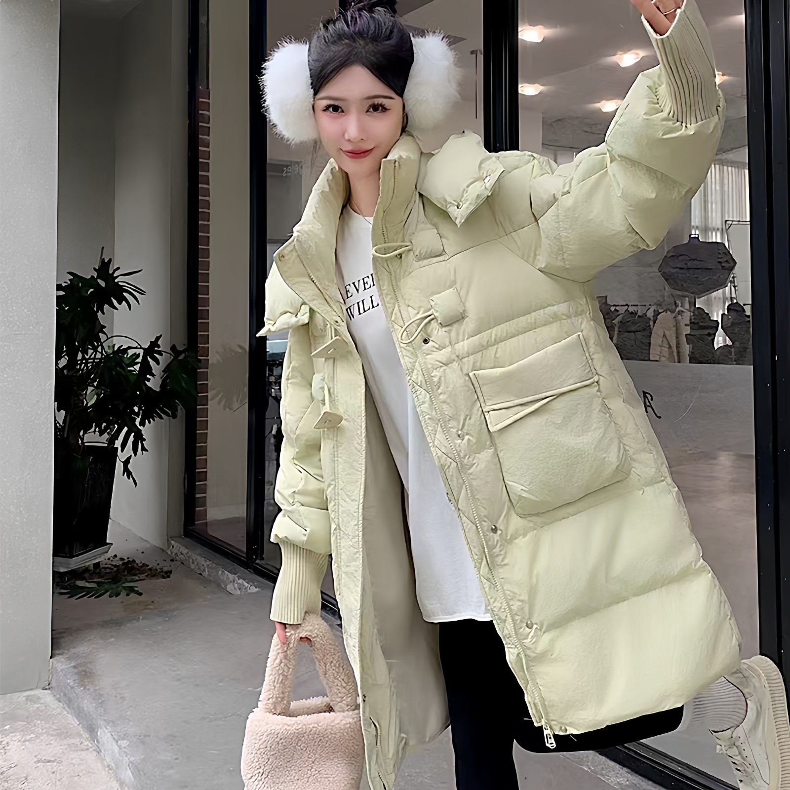 过膝中长款鸭绒加厚保暖羽绒服女装冬季新款高端2025气质双盖外套,女装/女士精品,羽绒服,淘宝优惠券,粉丝福利购,淘宝优惠卷