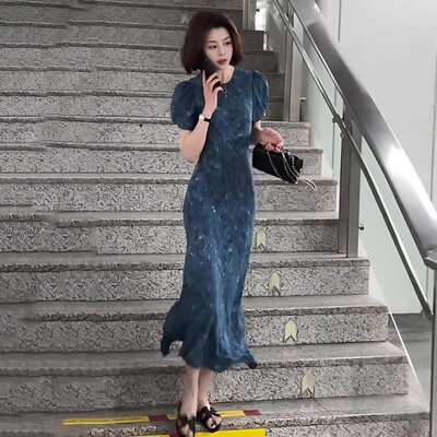 夏季法式裙子胖mm轻薄凉快连衣裙