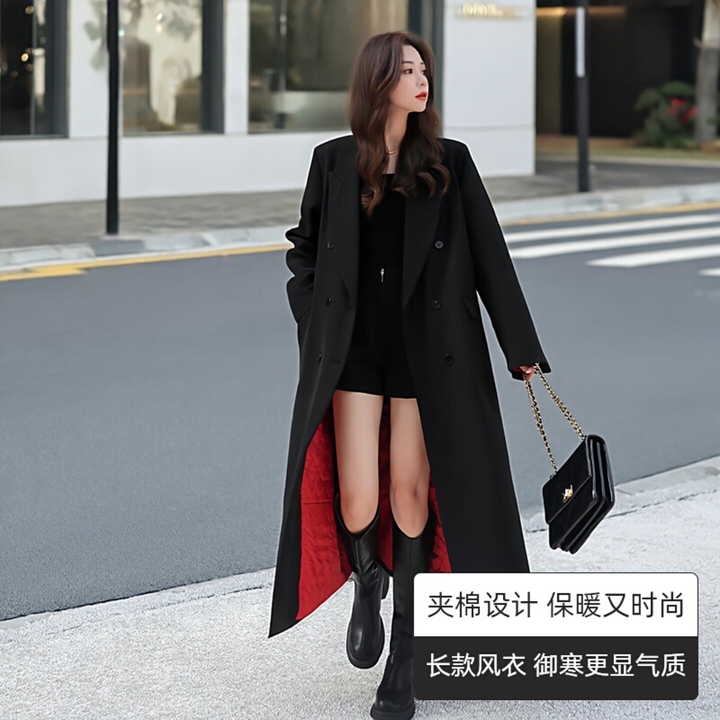 夹棉保暖2025年冬季新款大码女装长款西装风衣外套胖mm200斤大衣
