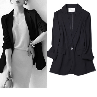 薄款单层小西装外套女春夏宽松