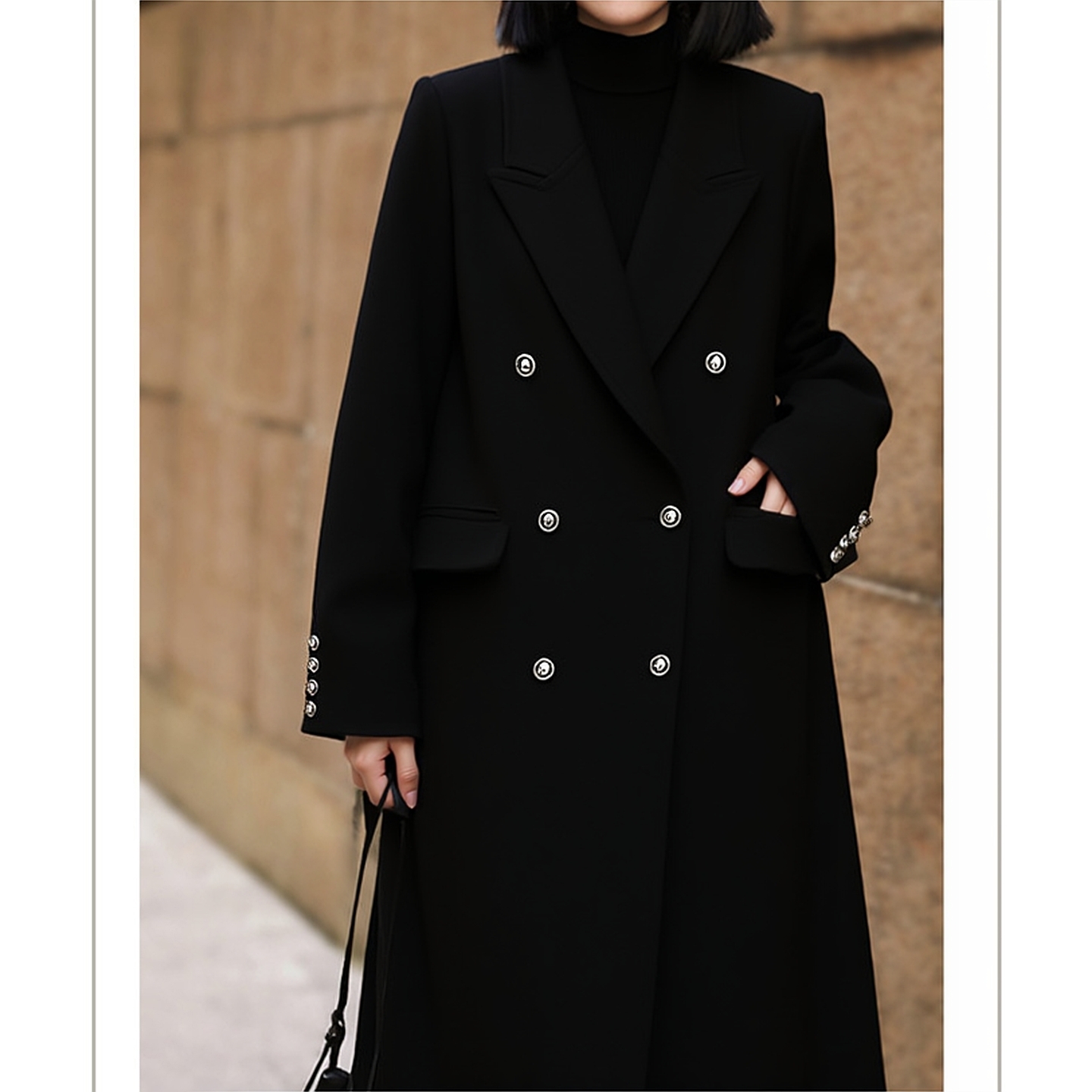 高级感保暖厚实女装西装毛呢外套