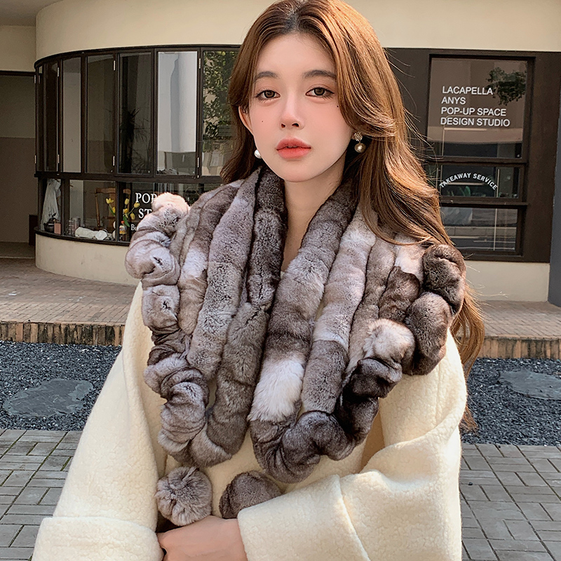 冬季獭兔毛皮草披肩坎肩女士保暖