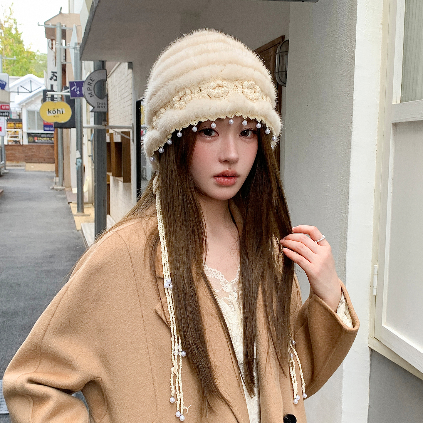 秋冬水貂毛皮草帽子女