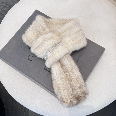 水貂毛围巾皮草围脖女冬季保暖