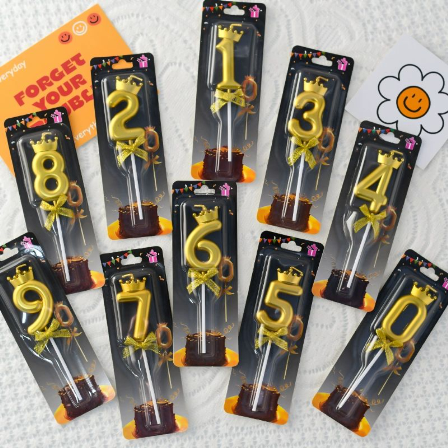 皇冠蝴蝶结数字蜡烛生日蛋糕装饰