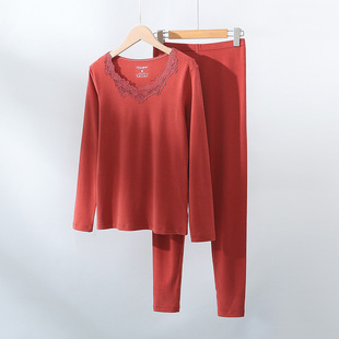 保暖内衣 线衣线裤 意大莱女士蚕丝莫代尔秋衣秋裤 套装