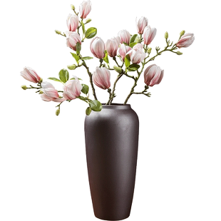 仿真玉兰花枝客厅假花花苞玉兰花束禅意陶瓷花瓶套装插花摆放装饰