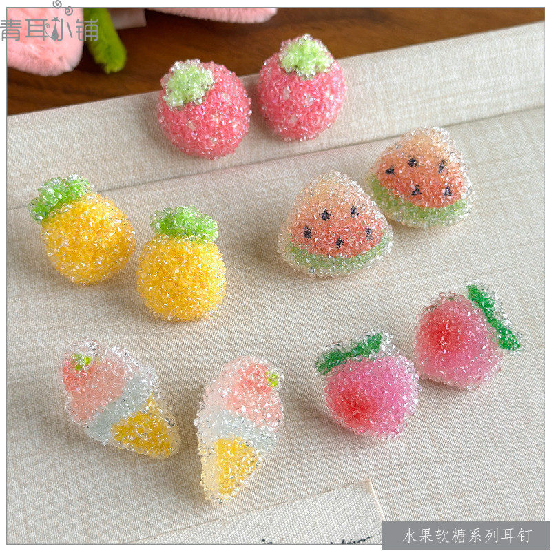 甜美多巴胺水果糖西瓜甜筒耳钉