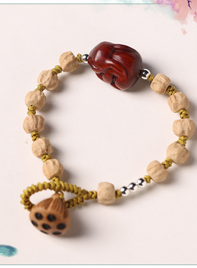 国风百香籽珠木牌祥云编织手链