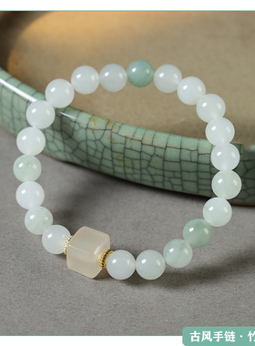 天山翠珠搭配玛瑙小方糖仙气手链