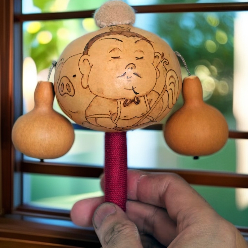 天然葫芦拨浪鼓宝宝安抚玩具