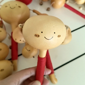 纯天然葫芦手工制作可爱笑脸拨浪鼓宝宝安抚玩具安全可啃咬无涂料