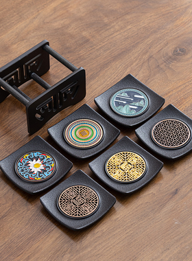 杯垫茶杯底座功夫茶具防滑隔热垫子杯托日式家用会客茶道配件