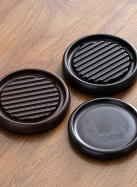 禅意日式茶盘小型家用储水简易干泡台茶具电木壶承托盘茶台零配件