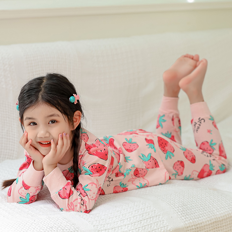 儿童内衣套装女孩秋衣秋裤纯棉女童保暖衣宝宝棉毛衫中大童春秋款
