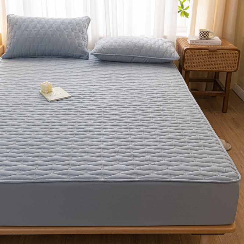 A类冬季加厚保暖全棉夹棉床笠席梦思保护床罩纯色纯棉床褥床套子