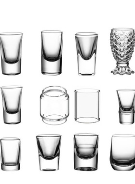 Customized glass cups with different models and shape ABCD