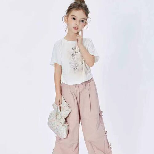 女童圆领短款休闲百搭短袖宽松T